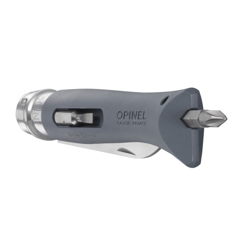 Нож Opinel №09 DIY, нержавеющая сталь, сменные биты, серый, блистер, 002139 фото 3